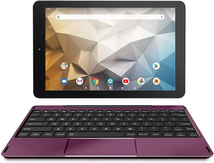 RCA Newest Best Performance Tablet Quad-Core 2GB RAM 32GB Storage IPS HD Touchscreen WiFi Bluetooth with Detachable Keyboard Android 9 Pie (10, Lavender)