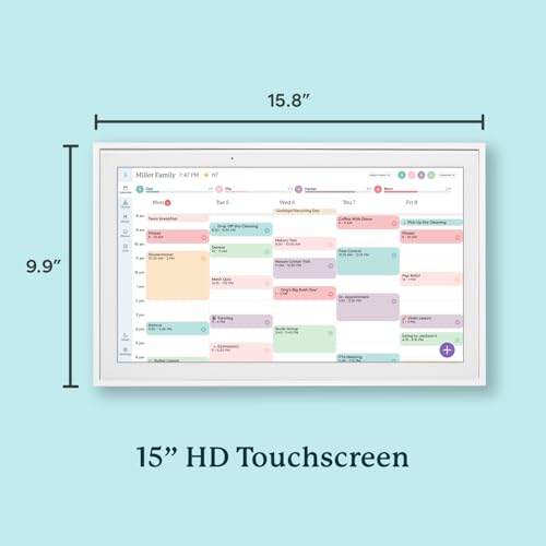Skylight Calendar 15-inch Wall Planner Digital Calendar & Chore Chart with Touchscreen W3364