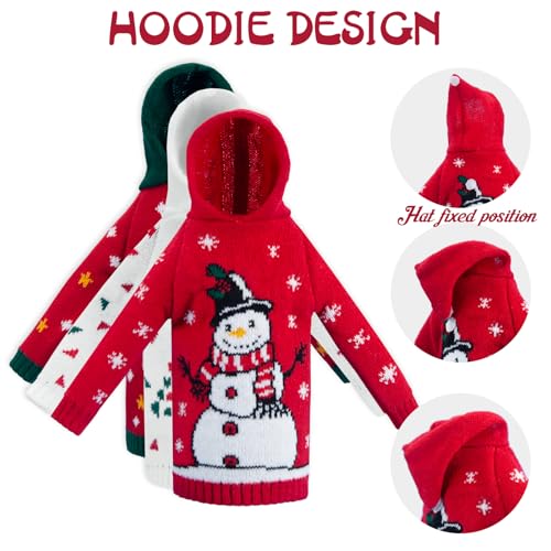 3Pcs Christmas Wine Bottle Covers Knitted Sweatshirts Holiday Party Decorations I4698