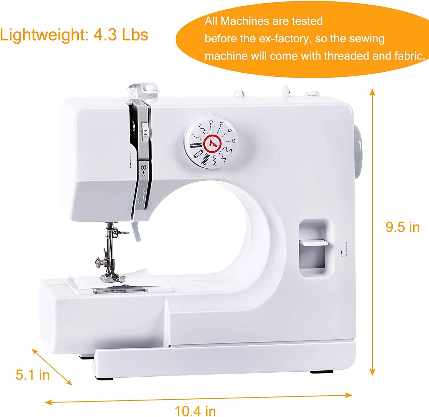 Portable Sewing Machine with 12 Built-In Stitches L98401