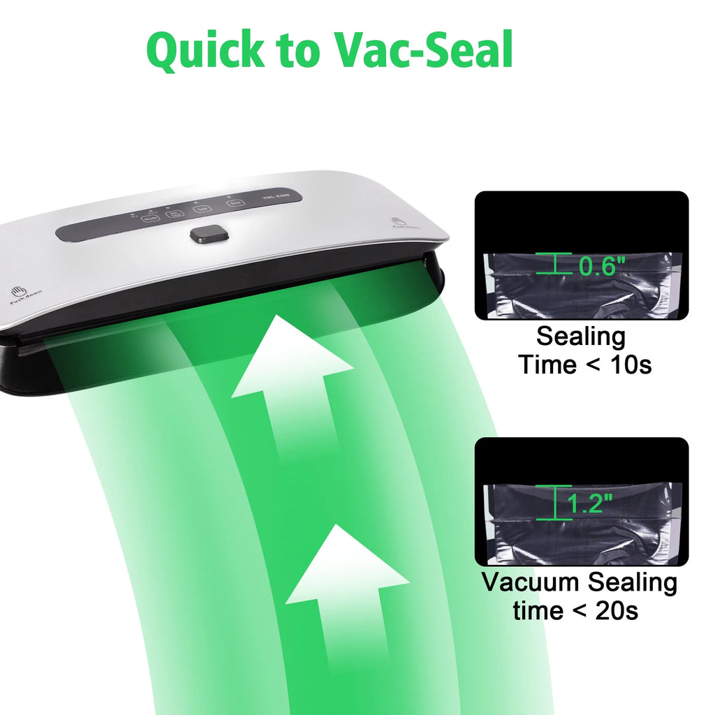 Food Vacuum Sealer Machine with Dry and Moist Modes, Starter Kit with Bags and Roll G171214