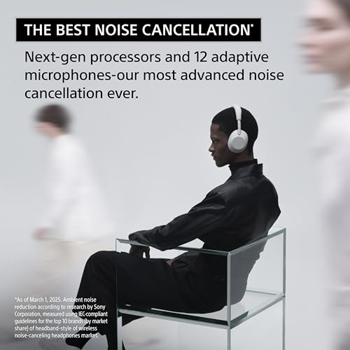 Sony WH-1000XM6 Wireless Noise Canceling Headphones, 30-Hour Battery, Black S54509
