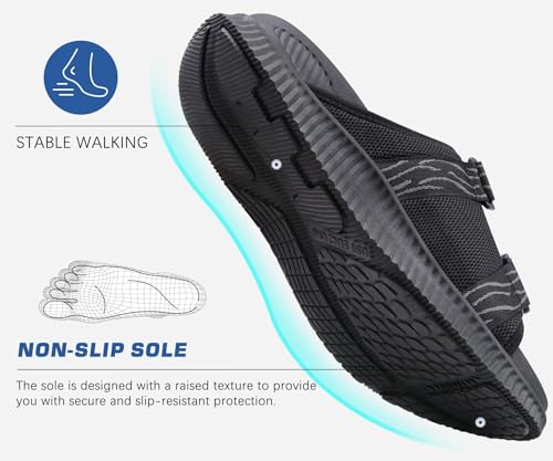 KuaiLu Men's Orthotic Sandals Athletic Recovery Slides with Arch Support Q91398
