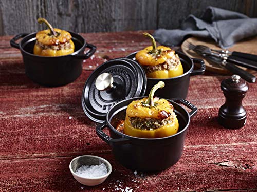 STAUB Cast Iron Dutch Oven 5.5-qt Round Cocotte, Black Matte P4487