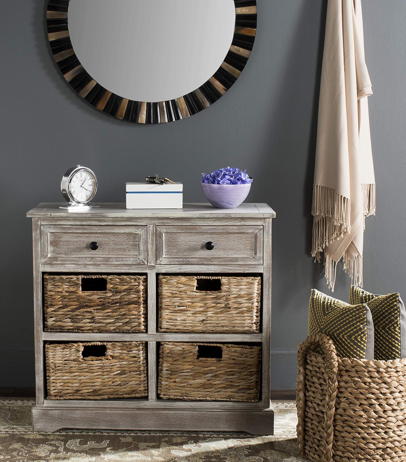 Safavieh American Homes Herman Brown Wicker Basket Storage Unit G834