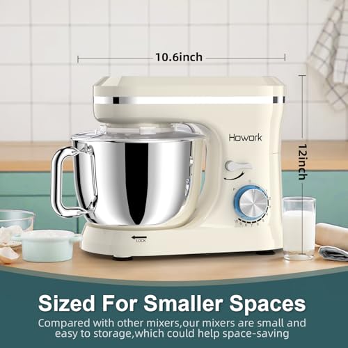HOWORK Electric Stand Mixer 6.5QT Stainless Steel Bowl, Blue P383969