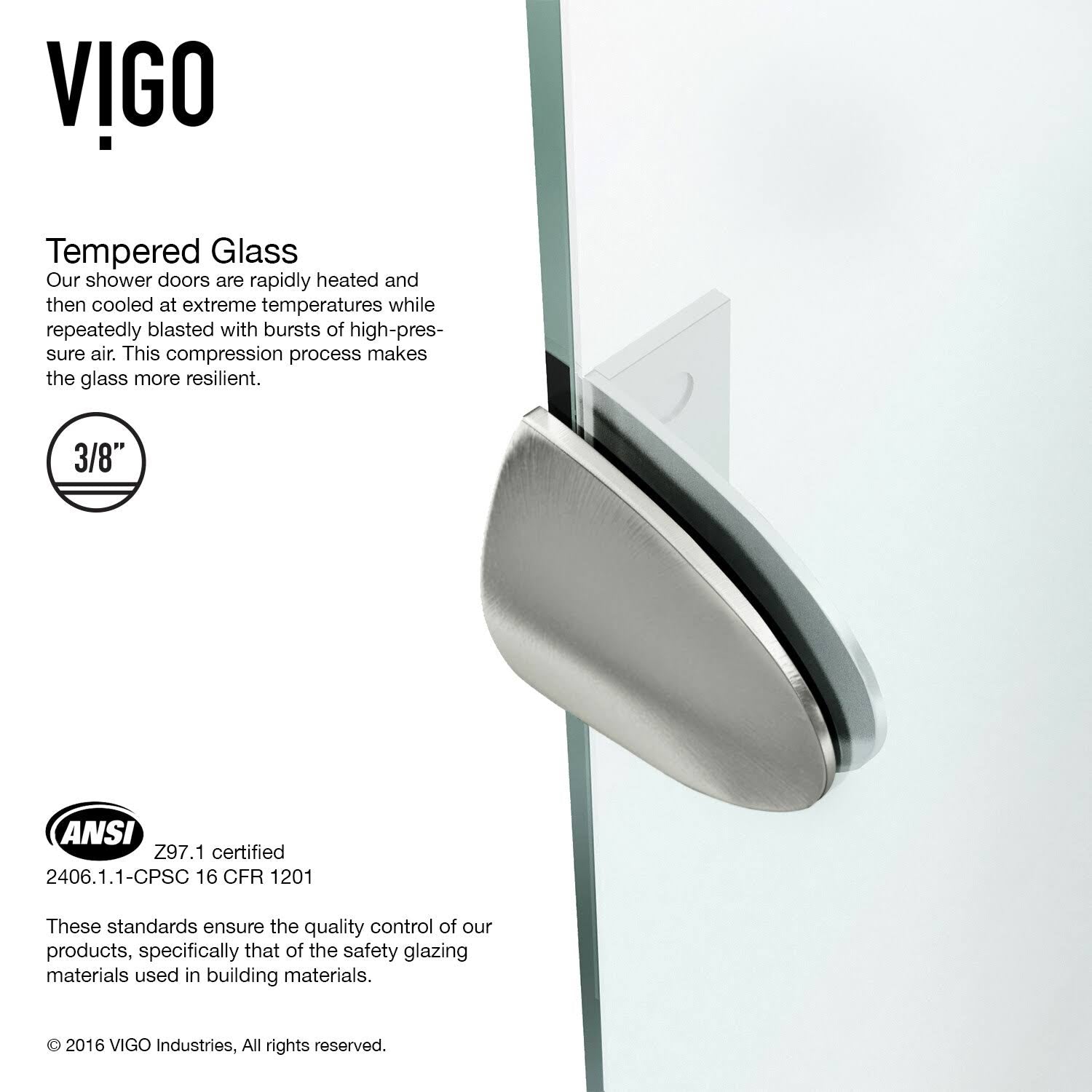 Vigo Frameless Neo-Angle Shower Enclosure Brushed J351