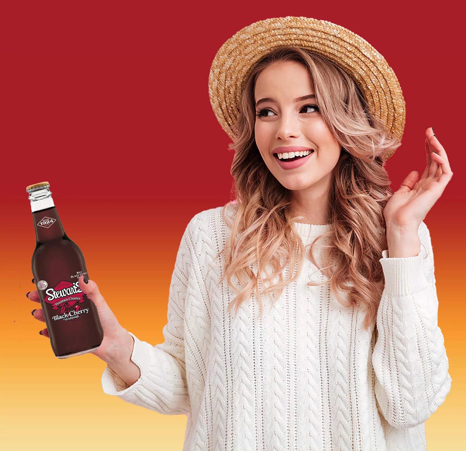 Stewart's Wishniak Black Cherry Soda, 12 fl oz, 12 Glass Bottles F1239