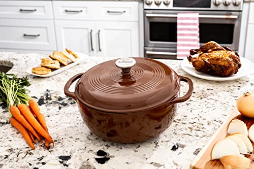Lodge 6 Quart Enameled Cast Iron Dutch Oven with Lid, Indigo A835868