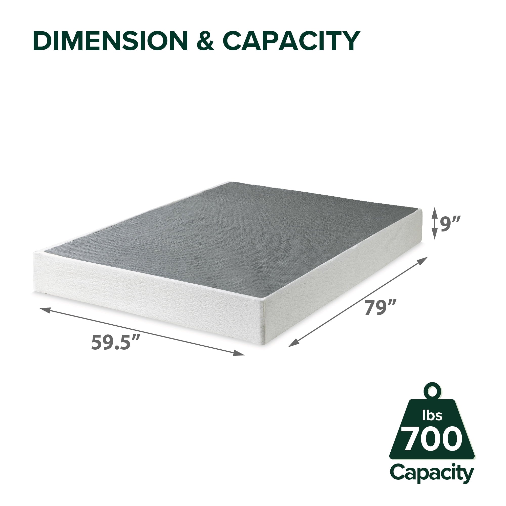 Zinus 9" Metal Smart BoxSpring® Mattress Foundation, Queen E373