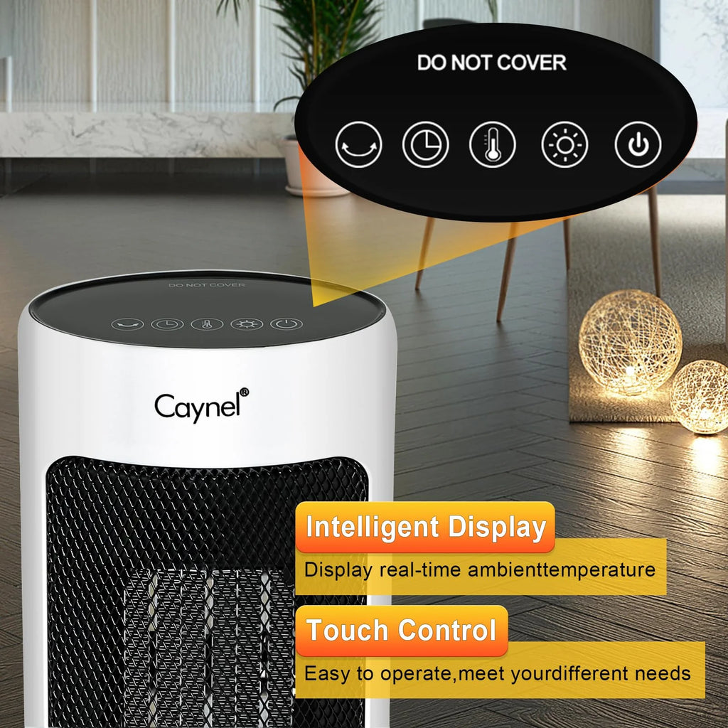 Caynel Oscillating Tower Ceramic Heater for Home, 1500W, White H2150