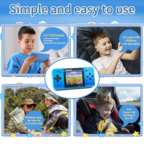 Handheld Game for Kids, 220 Retro Games, Portable Player with 3" LCD Screen (Red) B26599