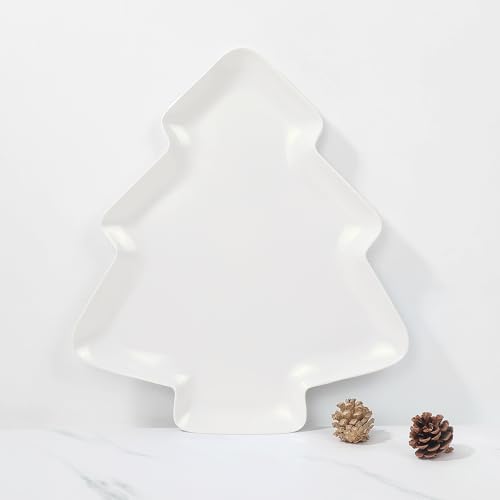UP UPware Twinkle Christmas Tree Melamine Serving Platter, Red, 16 x 14 Inch O133