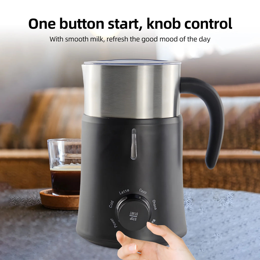 5 in 1 Electric Milk Frother 24oz Hot and Cold Foam Maker for Latte Q2083