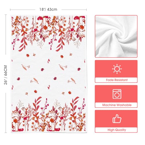 Artoid Mode Wildflower Floral Christmas Kitchen Towels, 18x26 Inch, Set of 2 N243175