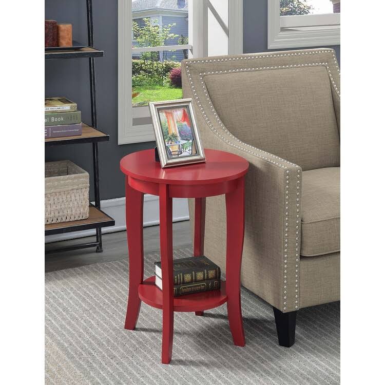 American Heritage Cranberry Red Round End Table H69228