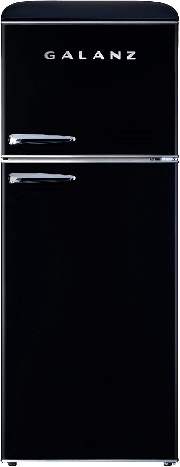 Galanz GLR76TWEER Retro Top Mount Refrigerator, Dual Door, White, 7.6 Cu Ft D265