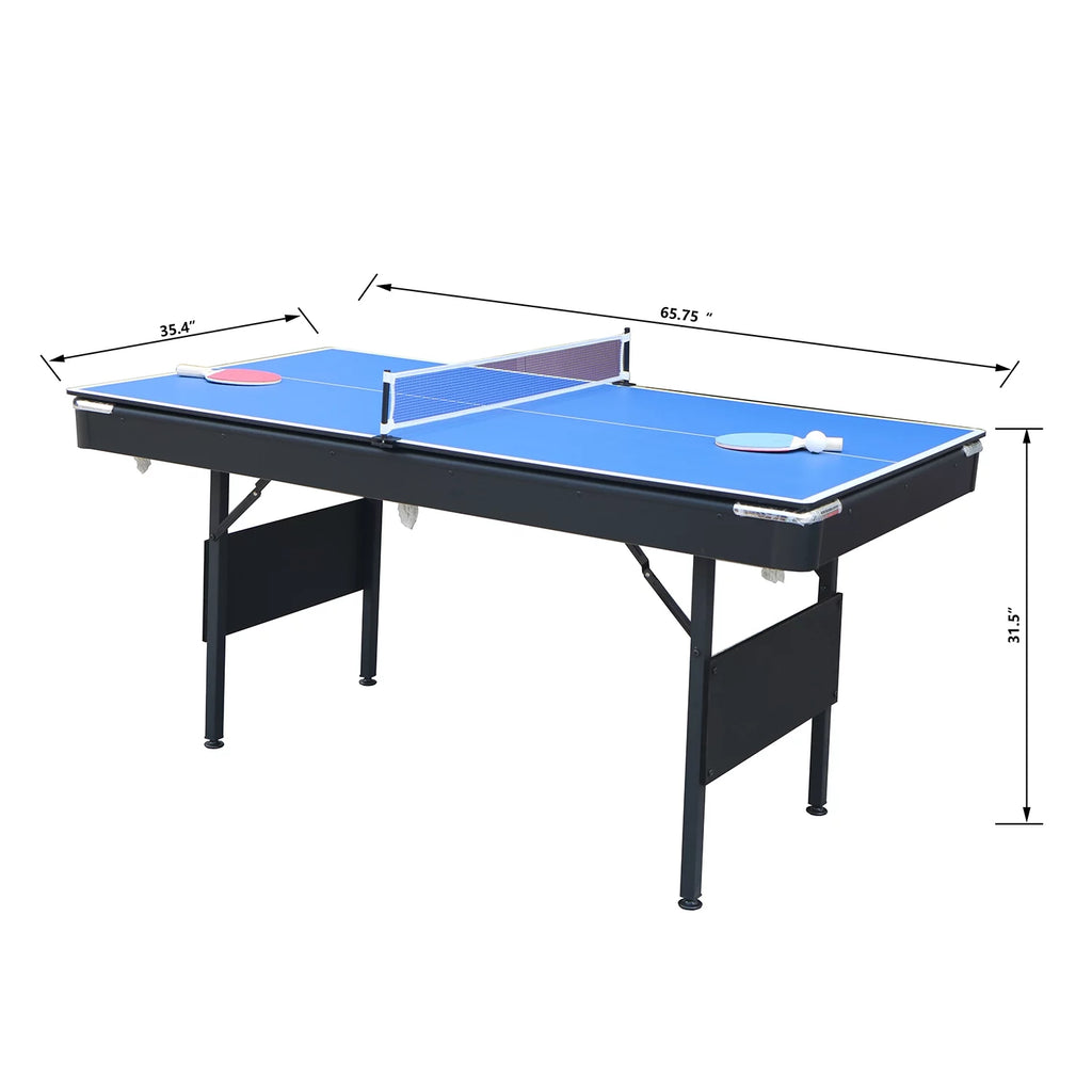SEGMART 3 in 1 Billiards Table 5.5 ft Folding Pool Table with Accessories, Black Blue Felt A6150