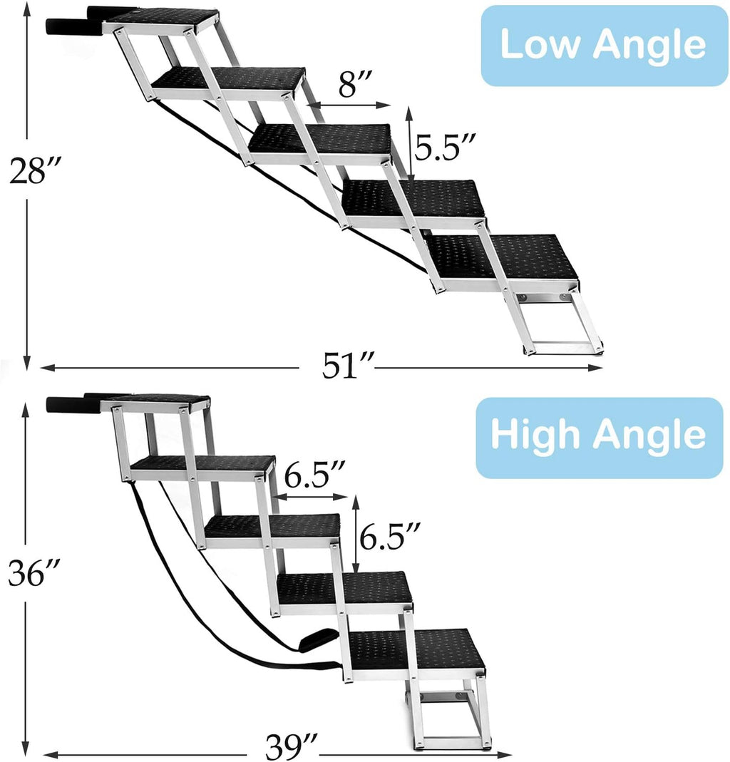 Folding Dog Ramp for Cars SUV Trucks, 6 Steps, Lightweight Portable Y553978