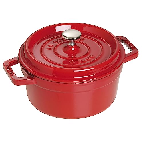 STAUB Cast Iron Dutch Oven 5.5-qt Round Cocotte, Black Matte P4487