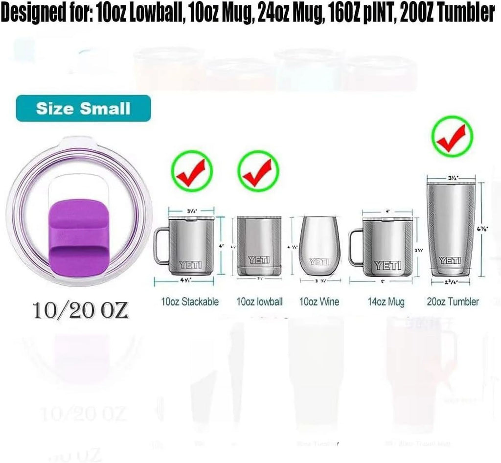20oz Magnetic Tumbler Lid Replacement for YETI, Ozark Trail, RTIC (5 Pack) O7801