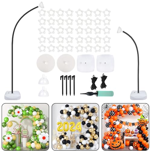 AerWo Balloon Arch Kit 9.35FT & 6FT with Gold Frame Stand for Wedding Party Decor C288064