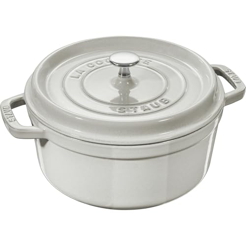 STAUB Cast Iron Dutch Oven 5.5-qt Round Cocotte, Black Matte P4487