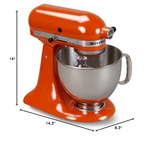 KitchenAid KSM150PSTG Artisan 5-Qt Stand Mixer with Pouring Shield, Tangerine T7346