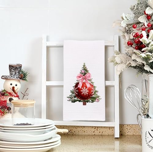 Christmas Tree Kitchen Towels - Neutral Christmas Hand Towels, 16 x 24 Inch V47794