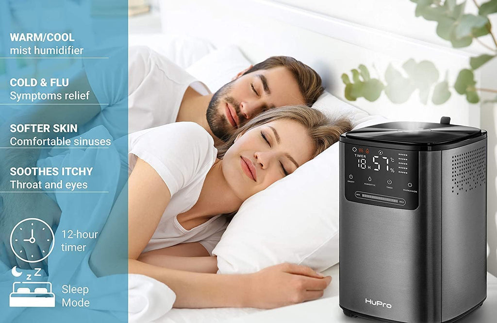 Hupro Premium Humidifier for Large Room Home Bedroom 4L, Top Fill Cool & Warm Air Ultrasonic X467