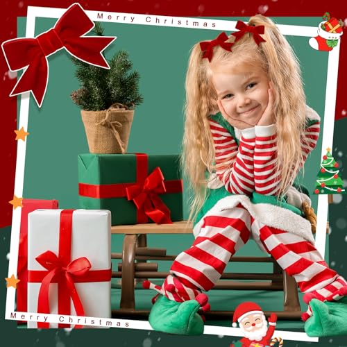 8 Pcs Velvet Hair Bows for Girls with Alligator Clips W5207