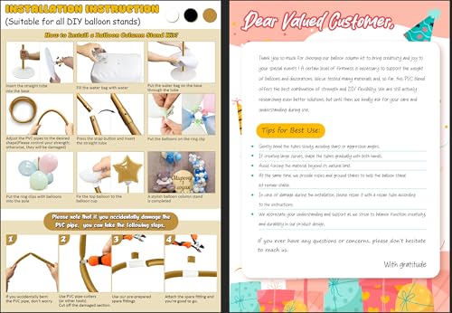 AerWo Balloon Arch Kit 9.35FT & 6FT with Gold Frame Stand for Wedding Party Decor C288064