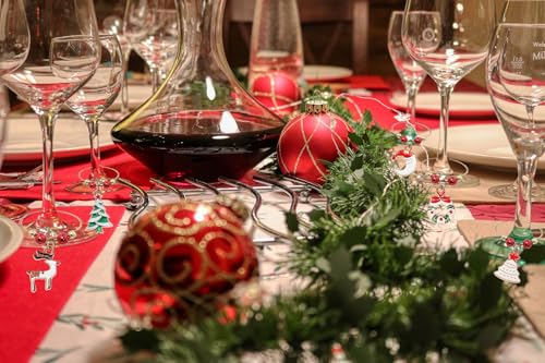 Christmas Wine Glass Charms - Stem Glass Markers for Holiday Party (18 Pack) O196746