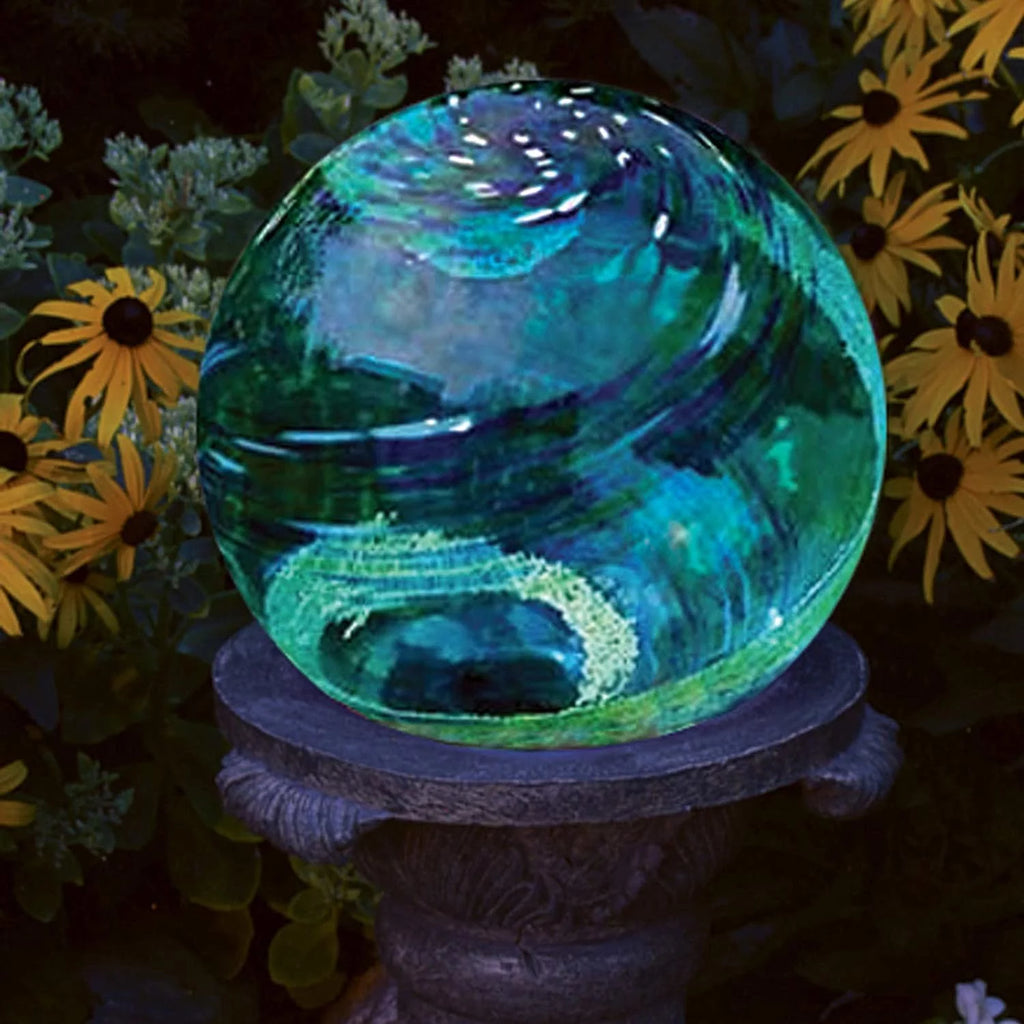 Echo Valley Blue Ocean Mist 10 inch Hand Blown Glass Gazing Ball H97380