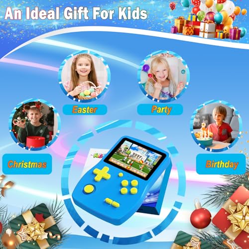 Great Boy 32 Bit Handheld Game Console with 139 Games, 3.0 Inch IPS Screen, Blue G9348