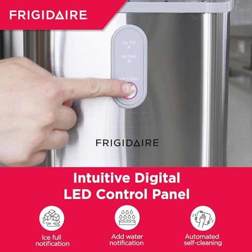 Frigidaire Countertop Nugget Ice Maker, Compact, 33lbs per Day, Metallic Finish Q53670
