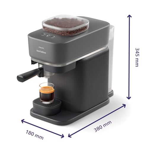 Philips Baristina Espresso Machine, Compact, 16 Bar Pump Pressure, Black B155