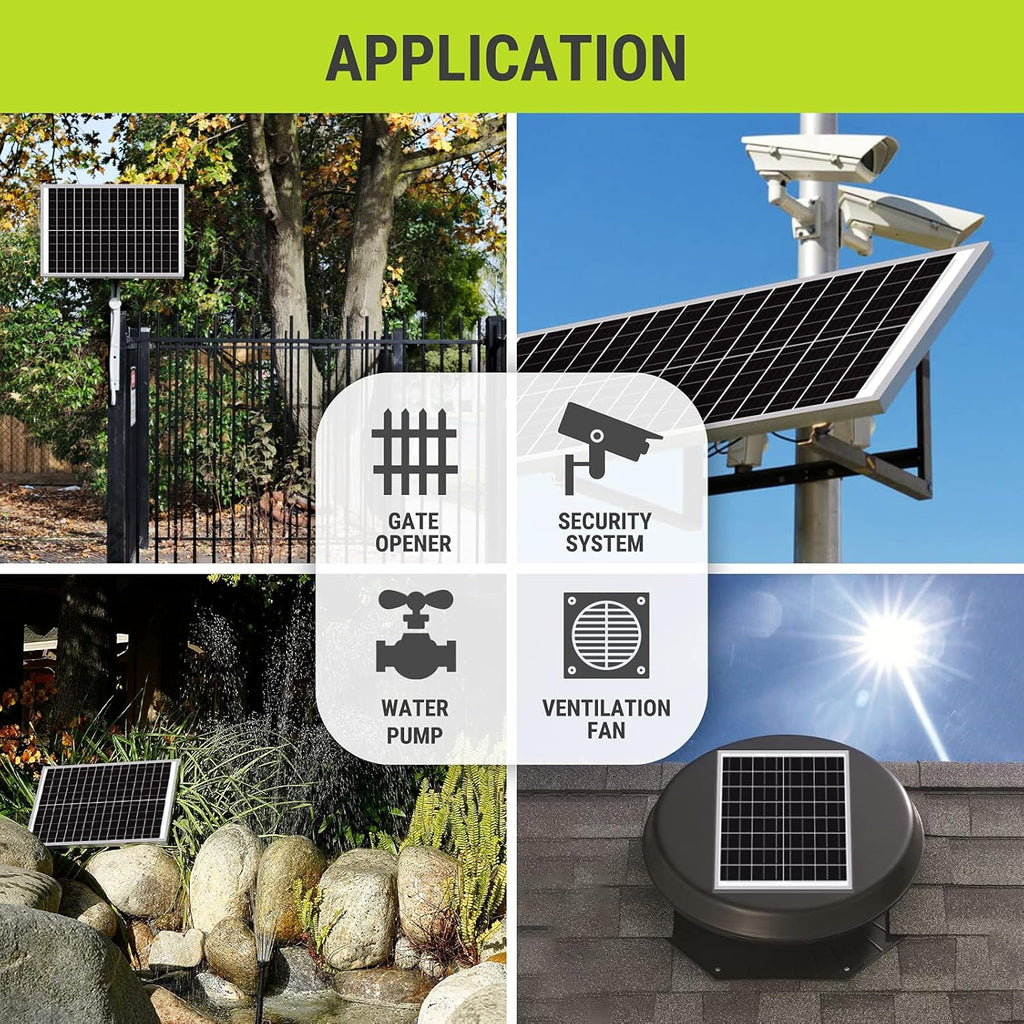 Newpowa 50W 12V Monocrystalline Solar Panel for RV Boat Camper H2550