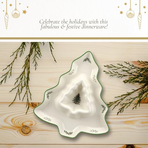 Spode Christmas Tree 14-Inch Tree-Shaped Porcelain Serving Platter H48565