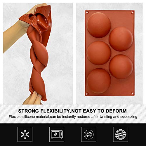 Silicone Mold for Baking, Half Sphere Chocolate Cake Jelly Mold (2 Packs) L40364