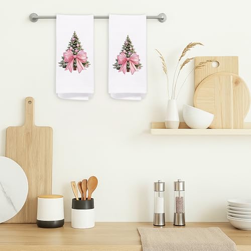 Christmas Tree Kitchen Towels - Neutral Christmas Hand Towels, 16 x 24 Inch V47794