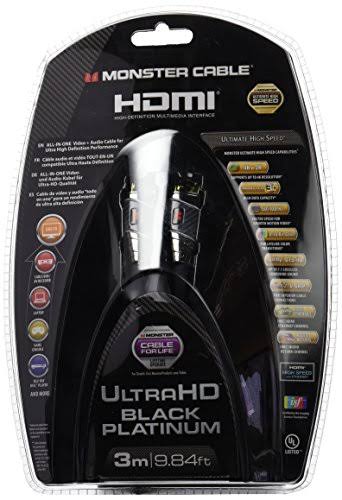 Monster 3 Meter Black Platinum Ultimate High Speed HDMI Cable with Ethernet