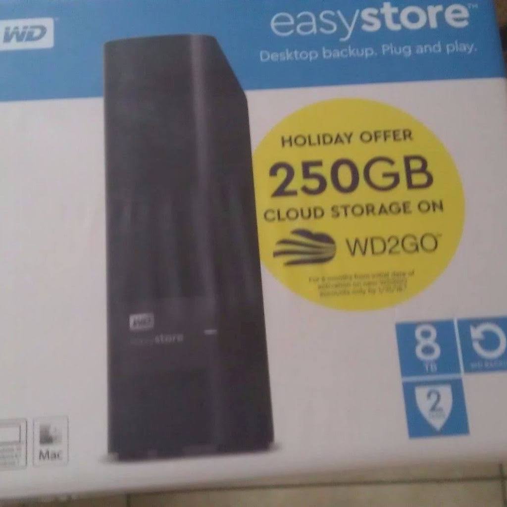WD Easystore 8TB External USB 3.0 Hard Drive Black H432154