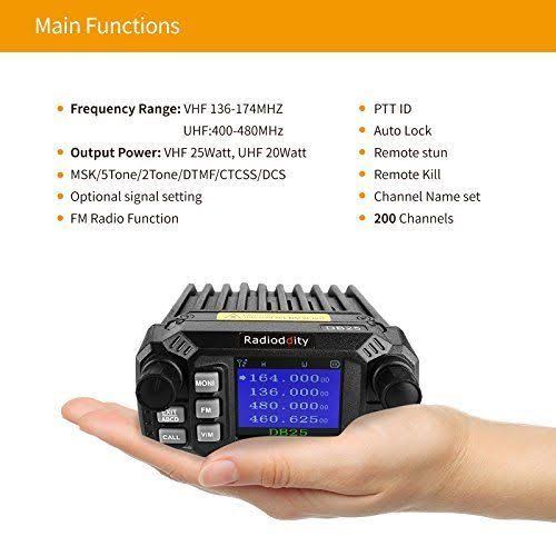 Radioddity DB25 Pro Dual Band Quad-standby Mini Mobile Radio 25W Vehicle Transceiver B71729