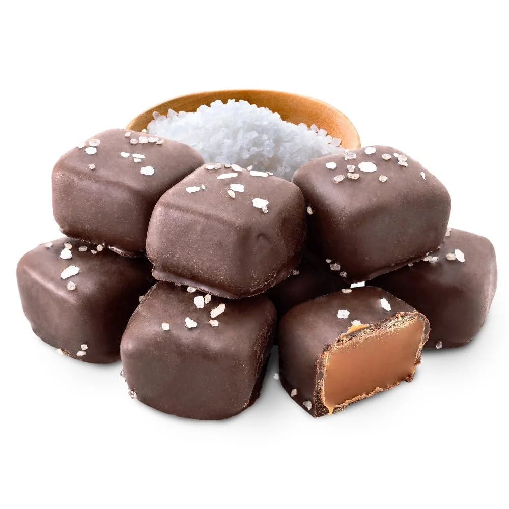 Funtasty Dark Chocolate Sea Salt Caramel Squares Candy, 2-Pound Pack Z77866
