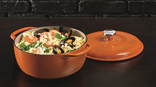 Lodge 6 Quart Enameled Cast Iron Dutch Oven with Lid, Indigo A835868