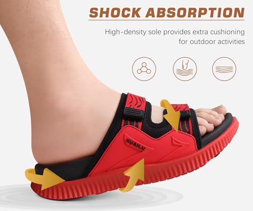 KuaiLu Men's Orthotic Sandals Athletic Recovery Slides with Arch Support Q91398
