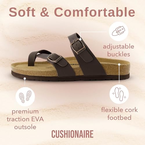 CUSHIONAIRE Women's Luna Cork Footbed Sandal I795
