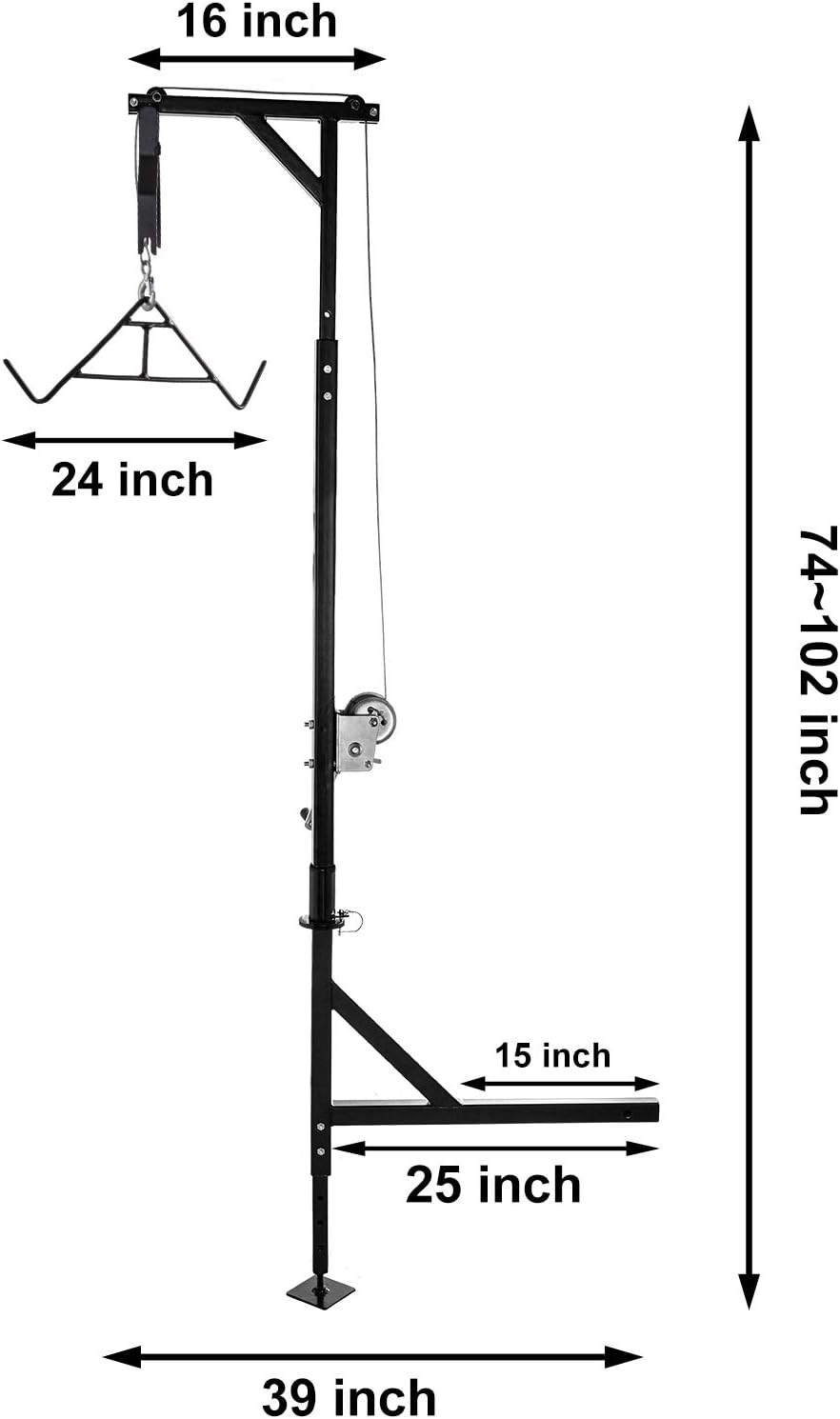 VEVOR Hitch Mounted Deer Hoist 500lbs with Winch Gambrel Set D387