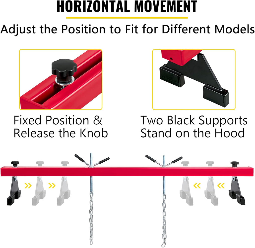 VEVOR Engine Support Bar 1100 Lbs Capacity Dual Hooks A5807